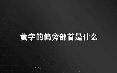 黄字是什么部首