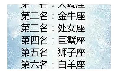 星座排名