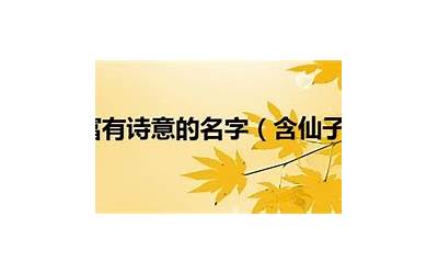 富有诗意的名字