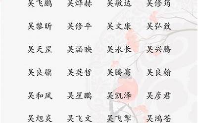 姓吴的拼音(取名寓意及含义)