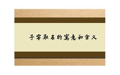 子字取名的寓意(子字名字的含义)